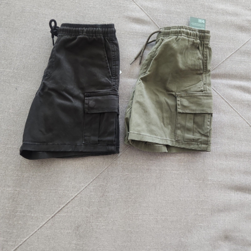 Boys Black and Green Cargo Shorts